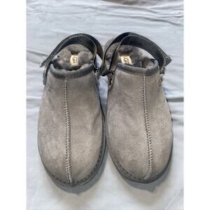 UGG Goldenstar Slingback Clog Size 13 Charcoal Gray Suede with Plush Lining NWOT